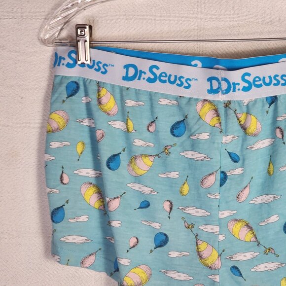 Dr. Seuss Seuss Blue Oh the Places You'll Go Poly Rayon Sleep Short Size M 8-10 - Picture 9 of 16